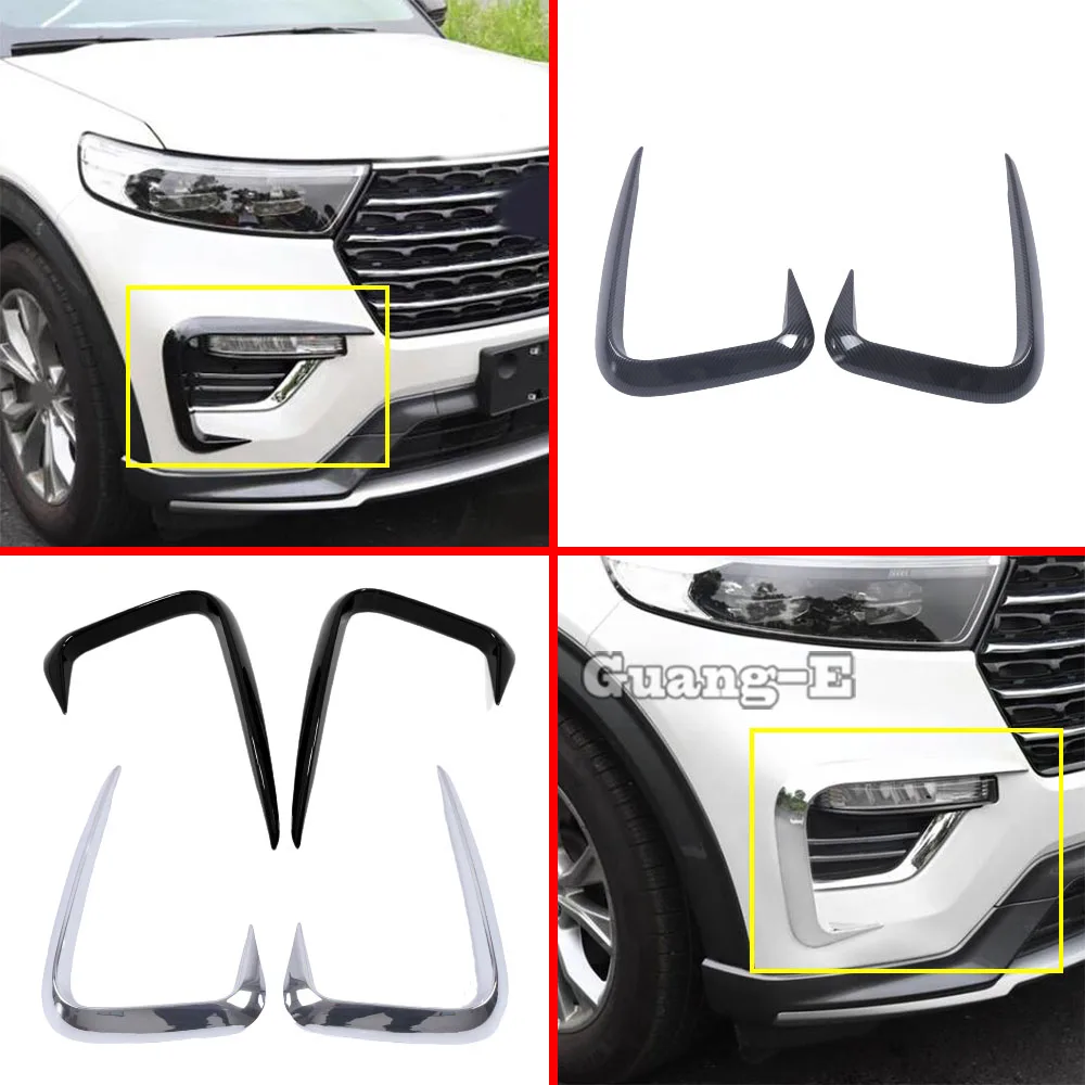 

Car Body Front Fog Eyebrow/Trim Light Lamp Frame Stick Cover Grill Grille 2PCs For Ford Explorer U625 2019 2020 2021 2022 2023