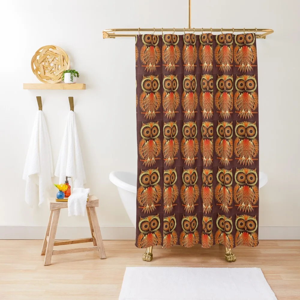 

70s String Art Owl Shower Curtain Shower For Bathroom For For Set Luxury Curtain