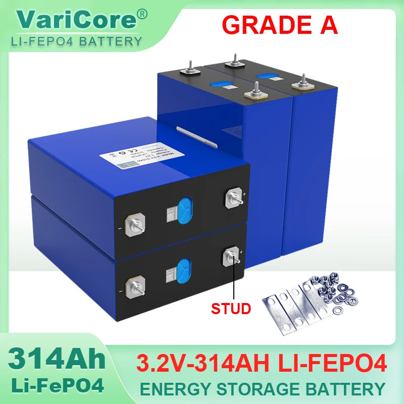 

3.2V 314Ah Lifepo4 Rechargeable Battery Lithium Iron Phosphate Travel Solar RV Campers Cell 12v 24v batteries Grade A Tax Free