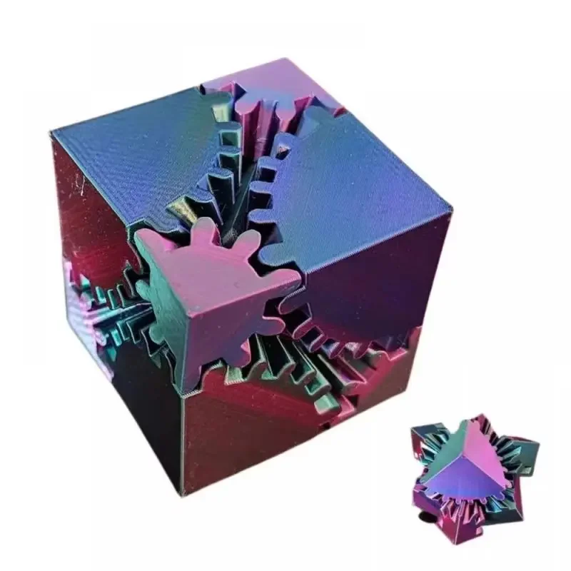 3D-gedruckte Ausrüstung Spin Ball Cube Fidget Toy Deformation Gear Ball Sensory Stress Anxiety Relaxing Ball