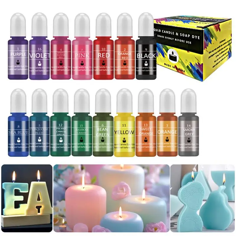 Candle Dyes Kits Colorant Pigment Set DIY Candle Making Supplies Aromatherapy Soap Soy Wax Dyes Candle Manufacture Pigment Kits