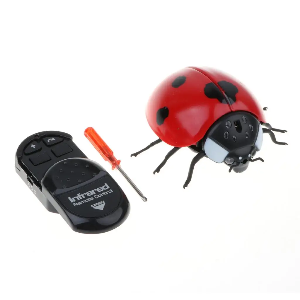 Novelty RC Ladybird Plastic Remote Animal Prank Joke Toy for Cat Dog April-fools Day Halloween Gift