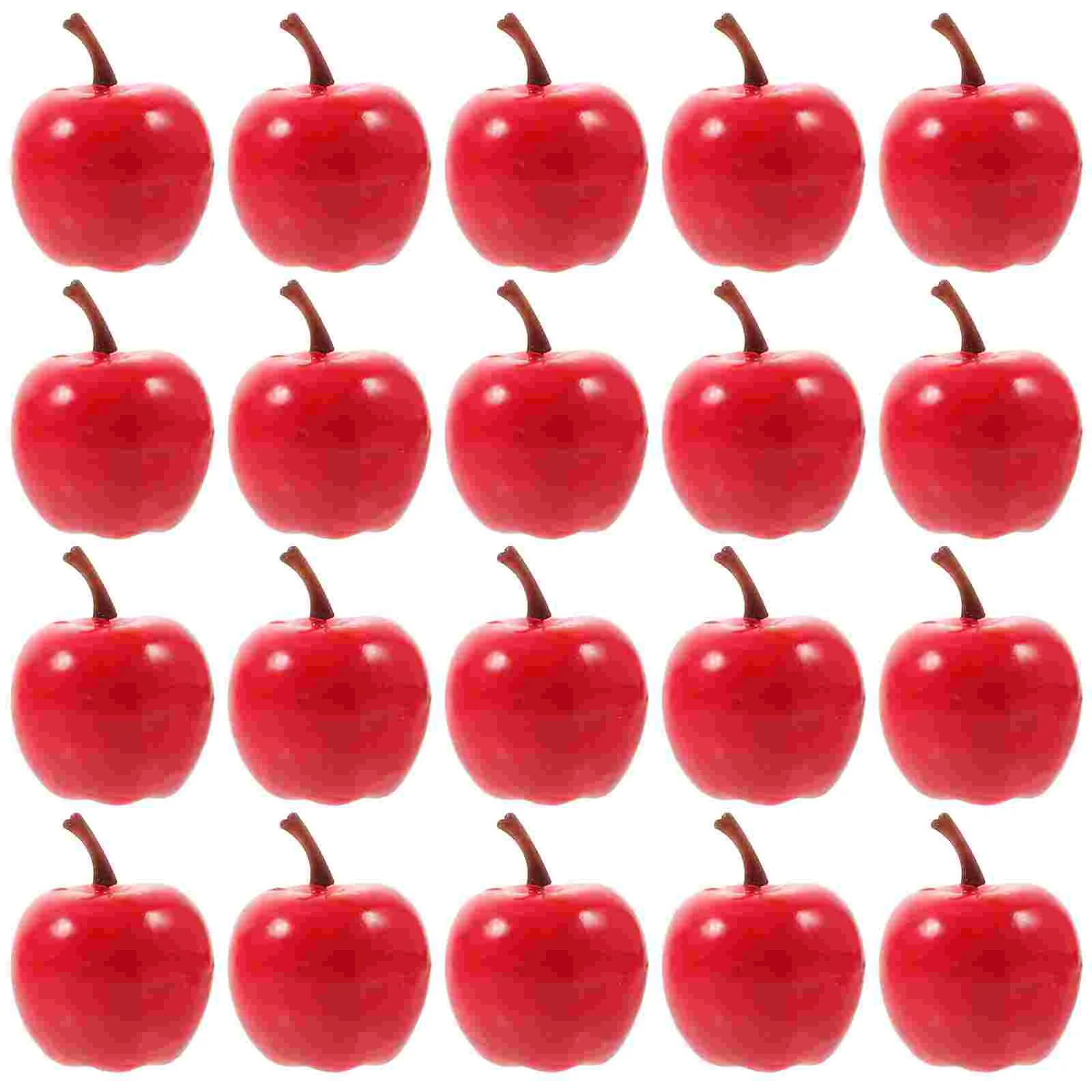 20 Pcs Simulated Small Fruit Model Set Decor Faux Apples Fake Red Foam Simulation