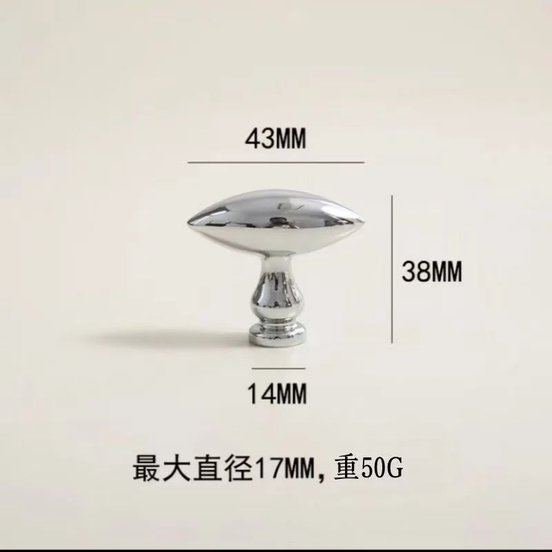 Bright Chrome Furniture Handle French Rugby Shape Cabinet Handles Door Drawer Knobs Single Hole Cupbaord Wardrobe Closet Pulls