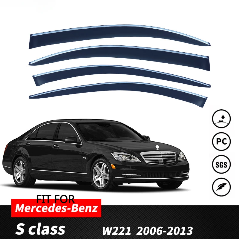 

Fit For Mercedes Benz S CLASS 06-13 W221 14-20 W222 V223 2023+ Deflectors Rain Smoke Window Visor Wind Vent Awnings Shelters