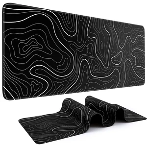 1 pcs gaming mouse pad large keyboard 31.5x11.8in mouse pad black and white topographic mouse pad for keyboard with anti-SL 11 Main Sales Vitamin D - №2
