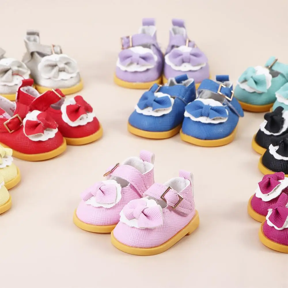 5cm Cotton Doll Shoes Fit 20 cm 14 inch Dolls 10 Colors Pu Leather Lace-up Mini Doll Shoes For BDJ Russian DIY Handmade Dolls