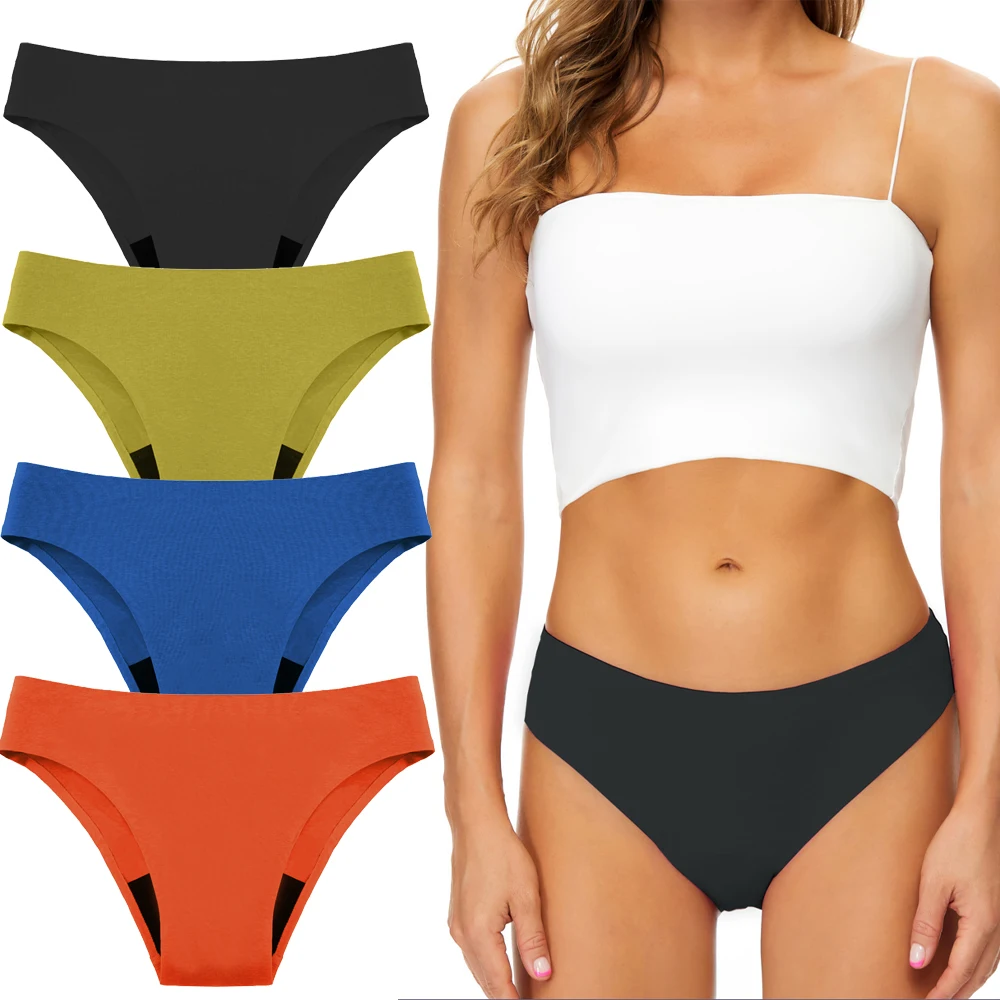 Adolescenti costumi da bagno senza cuciture mutandine mestruali Bikini dorato a tenuta stagna a 4 strati assorbimento rapido costumi da bagno estivi da spiaggia