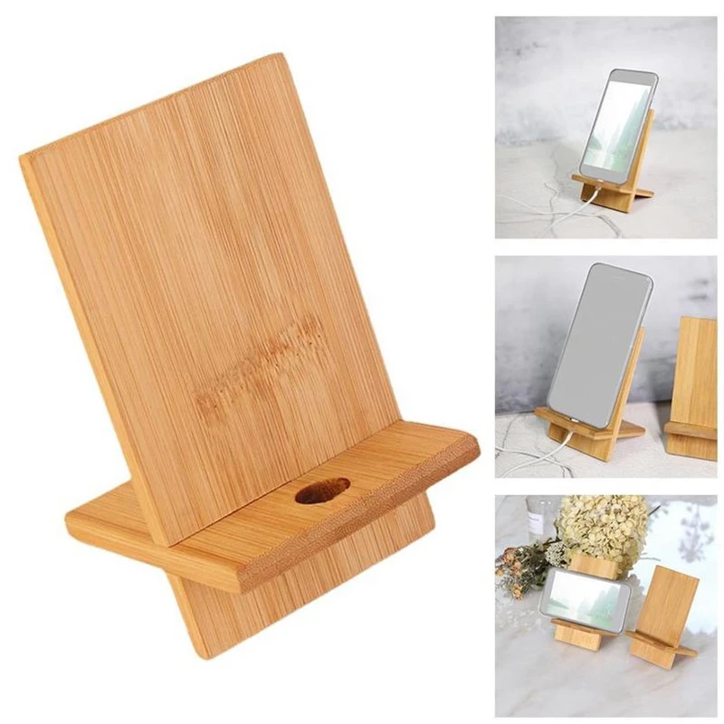 

Wooden Phone Holder Stand Mobile Smartphone Support Tablet Stand For IPhone Desk Cell Phone Holder Stand Portable Mobile Holder