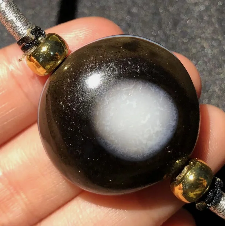 Magic Tibetan Top Grade Old Agate Goat Eye Heaven Eyed dZi Bead Amulet pendant