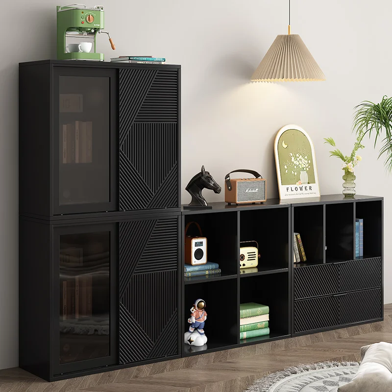 AA Solid wood living room integrated bookcase against the wall simple bedroom bookshelf floor display cabinet