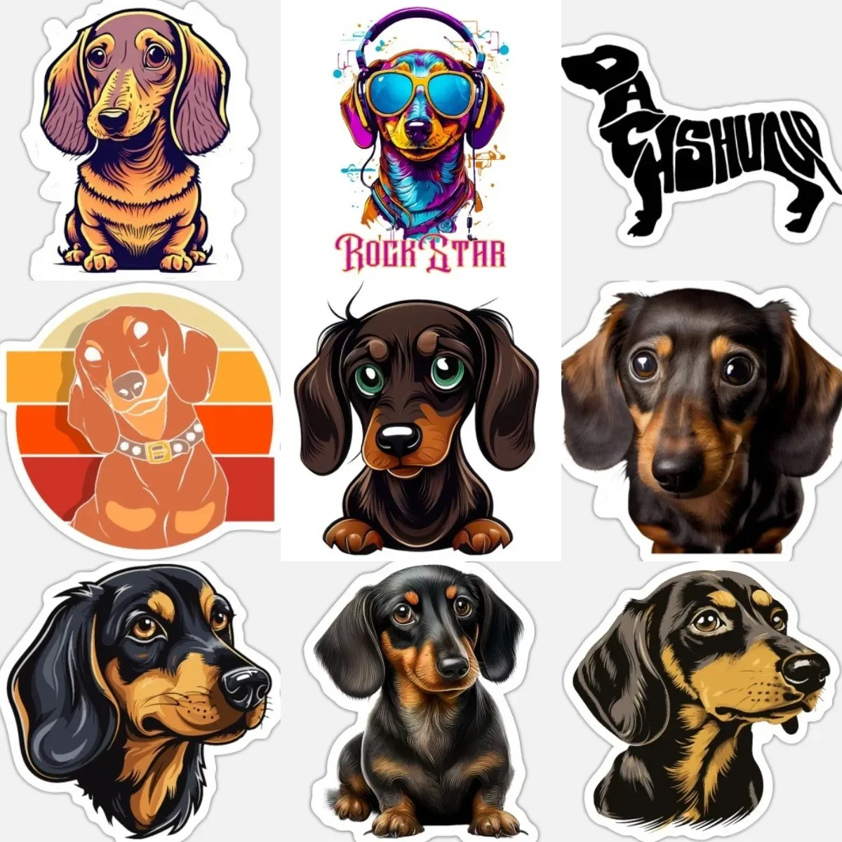 

Dachshund Pet Dog Cute Creative Stickers Laptop Room Window Laptop Camper Car Truck Bicycle Wall Table Decal Assecories
