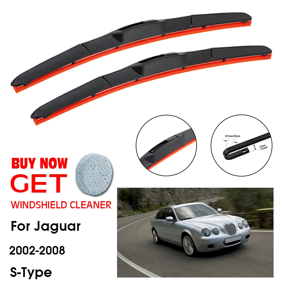 

Car Wiper For Jaguar S-Type 24"+18" 2002-2008 Front Window Washer Windscreen Windshield Silica Gel Wiper Blades Accessorie