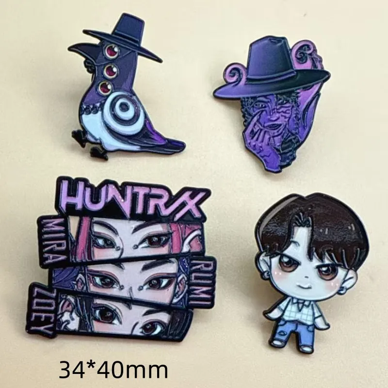 8 قطعة K البوب شيطان الصيادين الكرتون المينا دبابيس-Jinu Lumi Zoey Derpy النمر تصاميم سبيكة بروش شارة التلبيب مجوهرات لمحبي #5