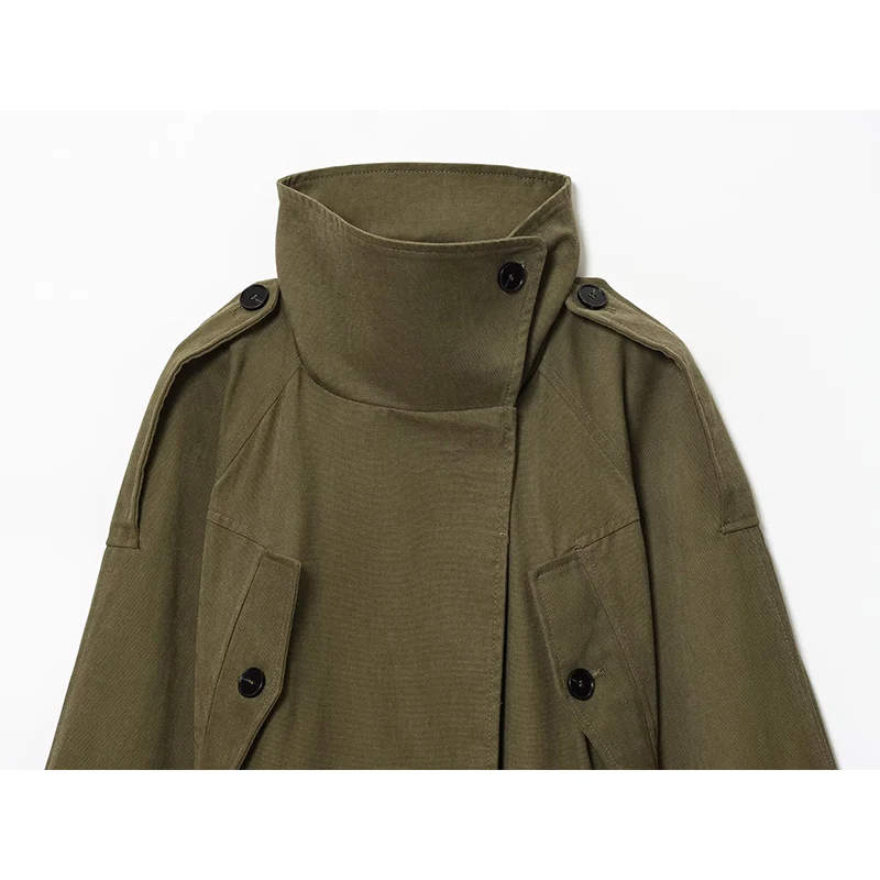 السترات النسائية خريف 2025 موضة جديدة حزام فضفاض أنيق المرأة سترات طويلة دافئة فريدة من نوعها الشارع الشباب الخريف ملابس خارجية معاطف #6