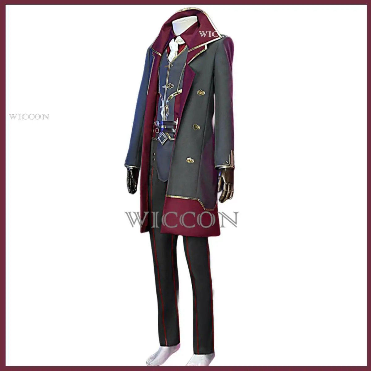 Anime Game LOL Arcane Silco Cosplay Costume parrucca uniforme militare Trench Boot uomo adulto Halloween Christmas Party Suit