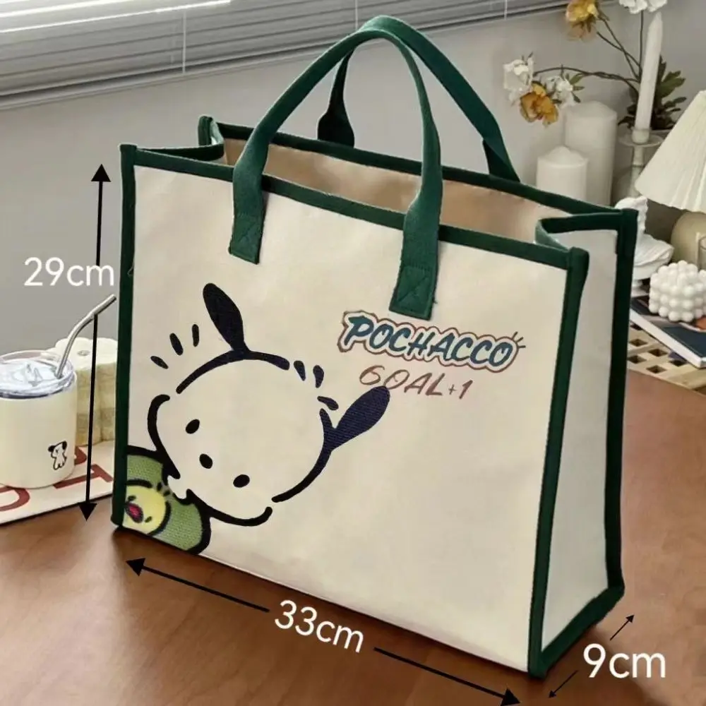 Sanrio Anime Pochacco Handbag Canvas Crossbody Bags for Women Fashion Crossover Purse Cotton Shoulder Bag Tote Messenger