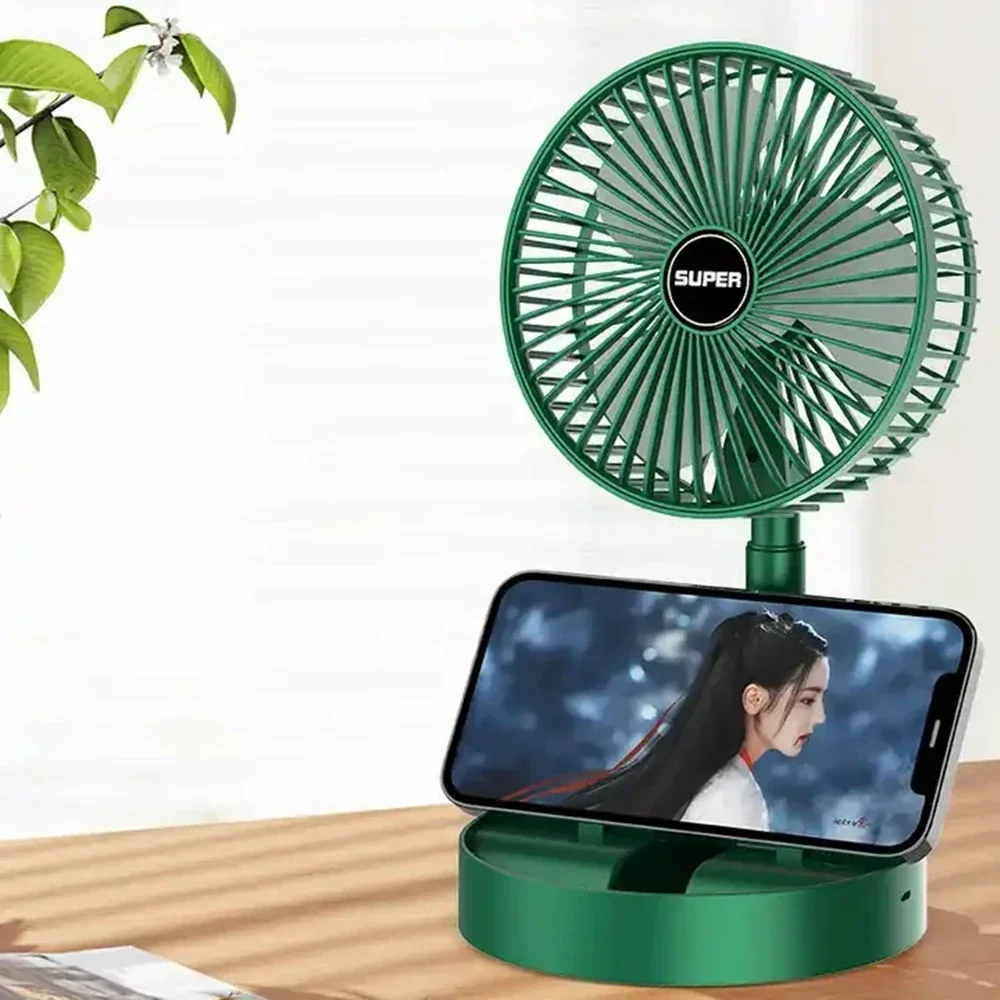 Homdd Desktop Portable Air Conditioner Usb Rechargeable Mini Folding Telescopic Stand Floor Fan for Home Outdoor LowNoise Summer