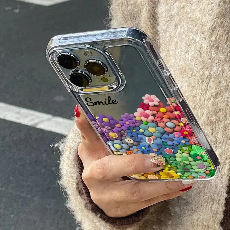 Phone Case For iPhone 16 15 Pro Max 14 13 12 11 XS X XR 7 8 Plus SE2 3  Ins Colorful Sunflower Sky  Pattern Transparent Cover