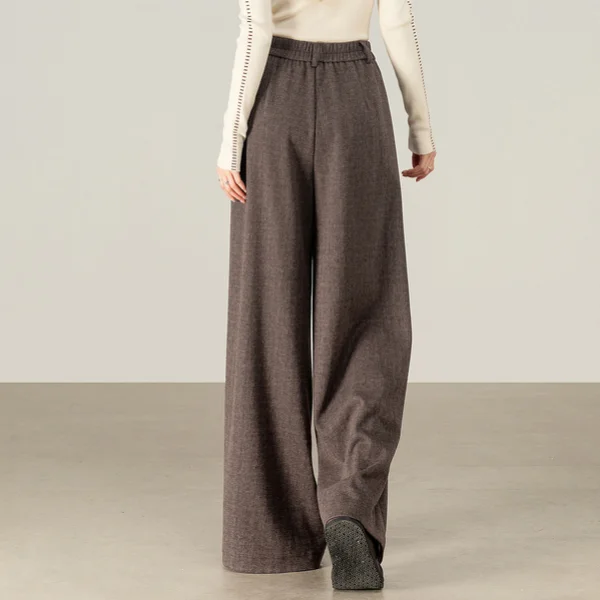 SENTUBILA Women’s Casual Pants 2026 Autumn Commute Comfortable Wide-leg Pants Natural Waist Knit Slim Fit Pants 153KD2456