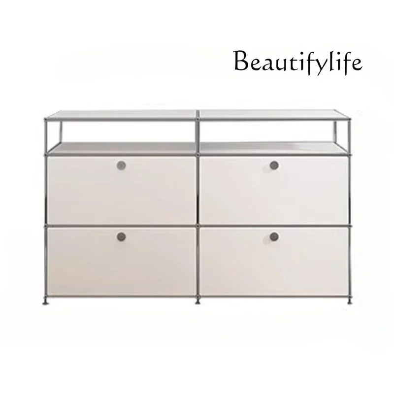 

Mid-Ancient Module Cabinet Combination Multi-Functional Simple Locker Sideboard Cabinet Chest of Drawers Stainless Steel