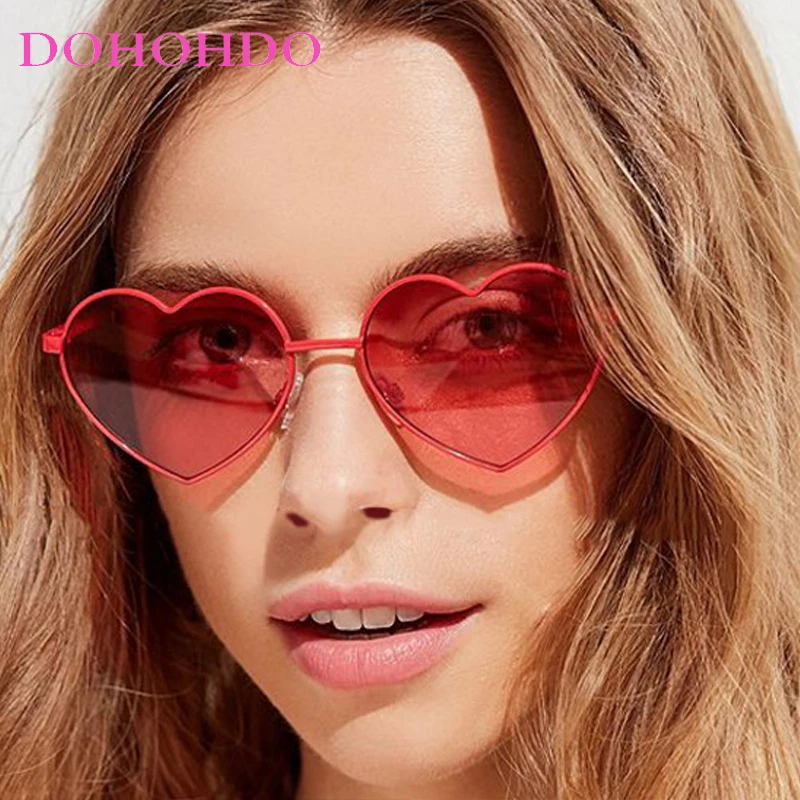 

Fashion Heart Metal Frame Women Sunglasses Luxury Designer Men Sun Glasses Trendy Shades Summer Traveling Party Eyewear UV400