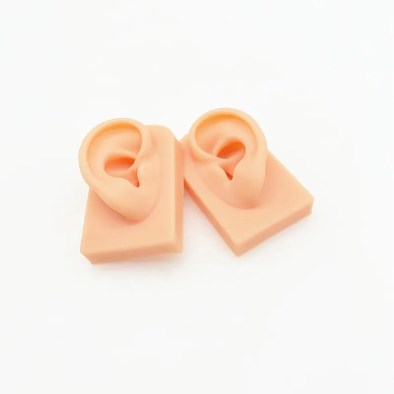 Soft Silicone Ear Model Ear Model Kit for Acupuncture Study Simulation Practice Piercing Jewelry Earring Ear Stud Display