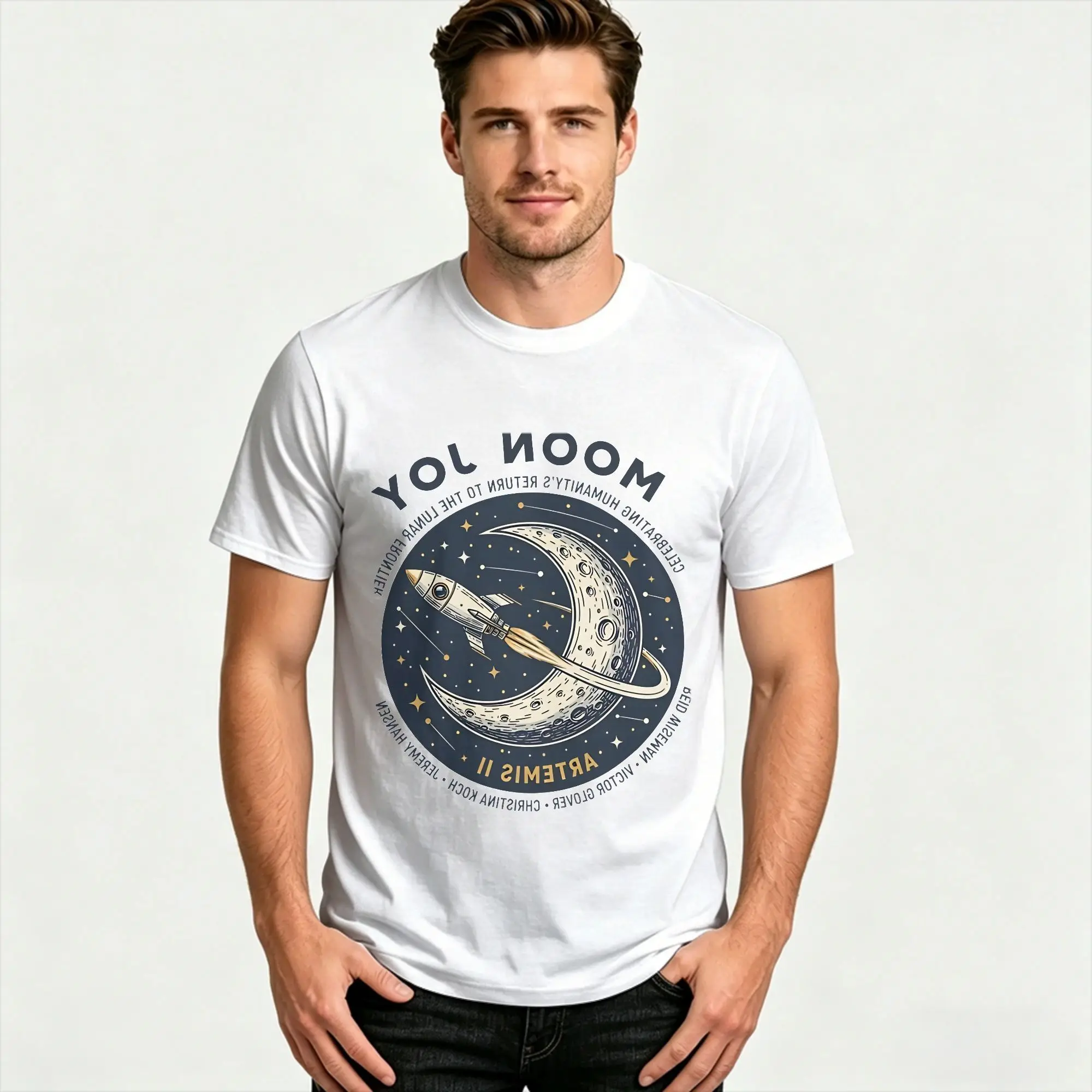 Oversized T-Shirt Copy Moon Joy Artemis Cotton T Shirts  Hipster Tee Shirt for Male Summer Y2K Retro Casual Short Sleeve Tees