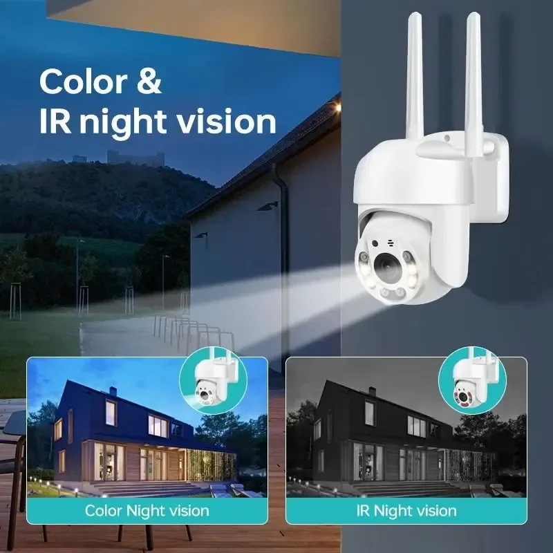 3MP Outdoor Wifi PTZ Camera with Auto Tracking AI Detection Two-Way Audio And Color Night Vision Security Home Surveillance Cam