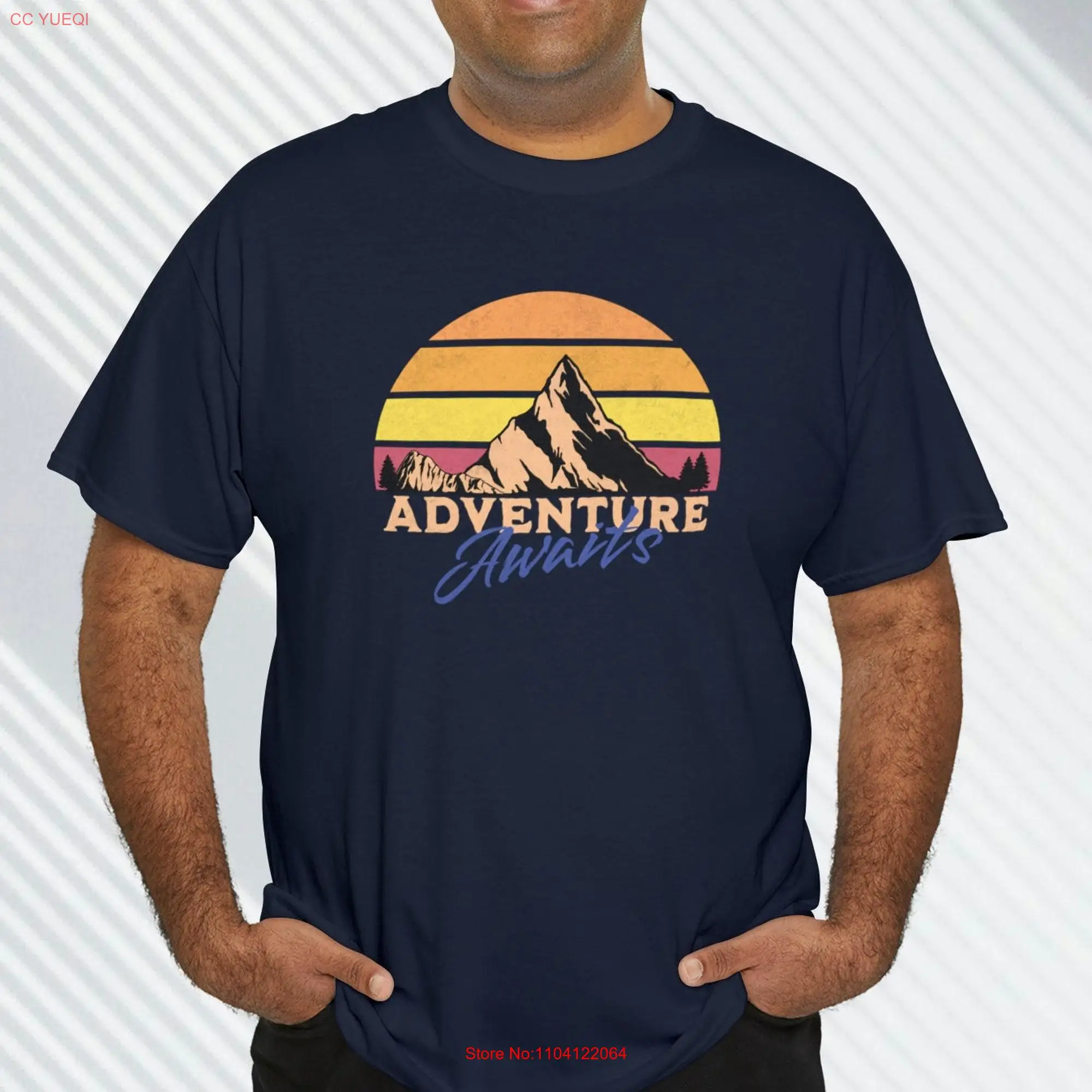 Adventure Adwaits Mountain landscape Heavy Cotton T Shirt long or short sleeves