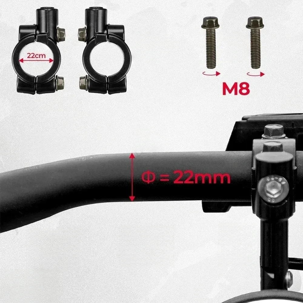 Motorcycle Bicycle Round Rearview Mirror Universal 360° Adjustable 7/8 inch Handle Bar End Mirrors