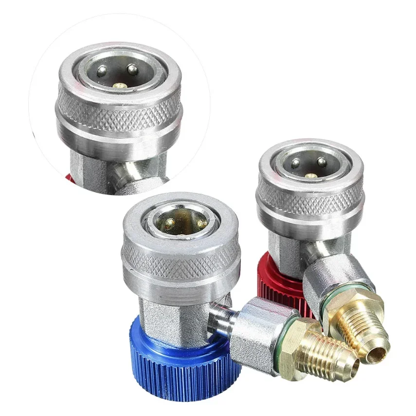 2 Pcs Coupler Connector Charging Hose R134a Adapter Car A/ Refrigerant Automotive Connectors A/C Air Conditioning