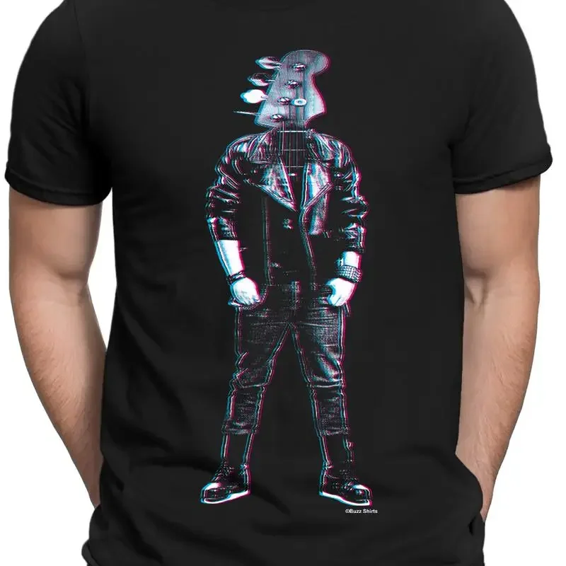 Mens Bass Guitar Head T Shirt Music Guitarist Suit Funny Christmas