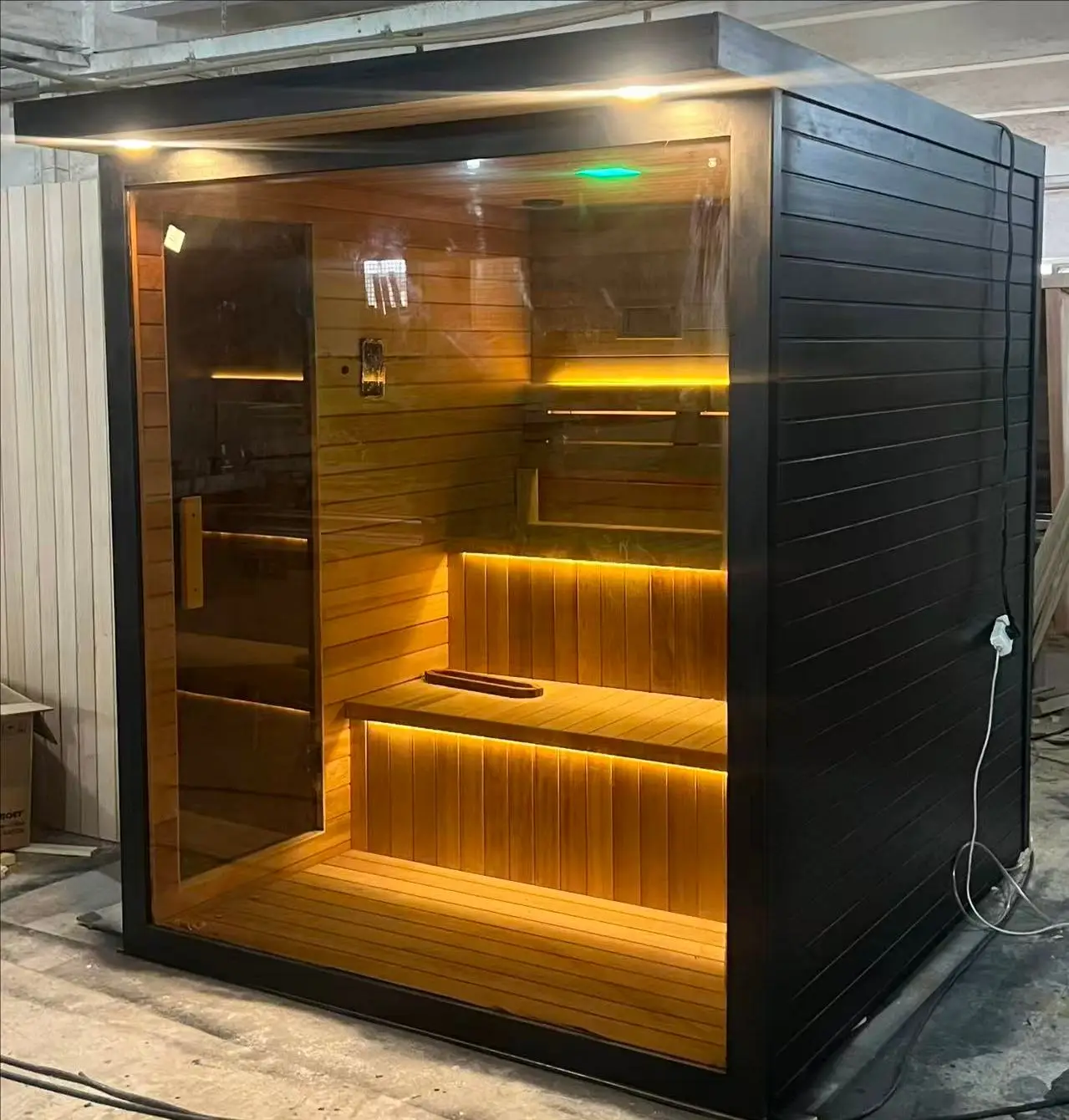 Wholesale Modern Design Single Wooden Wet Steam Room Comfortable Commercial Prefabricated Outdoor Sauna Room