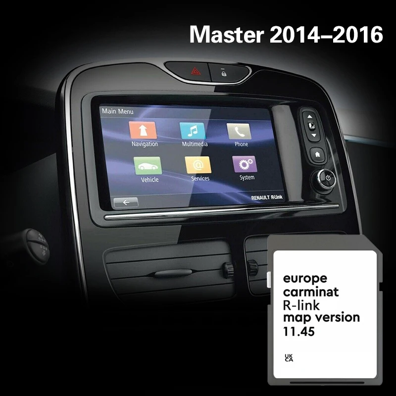 

for Renault Master 2014-2016 Latvia Melta Portugal Map Navigation R-LINK 11.45 Version SD GPS Card