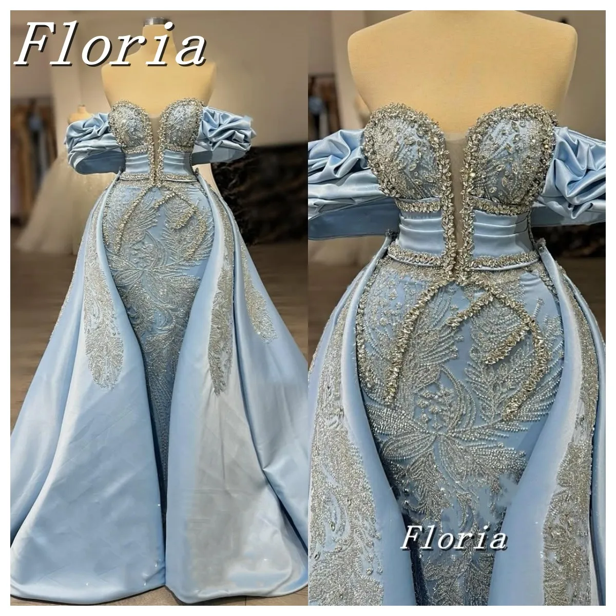 ชุดราตรีทรงเมอร์เมดแบบคลาสสิกหลายสไตล์ งานแฮนด์เมด 3 มิติ ประดับคริสตัลหรูหรา งานออกแบบชุดราตรียาวสำหรับงานพรอมและงานเลี้ยง  รับตัดตามแบบ