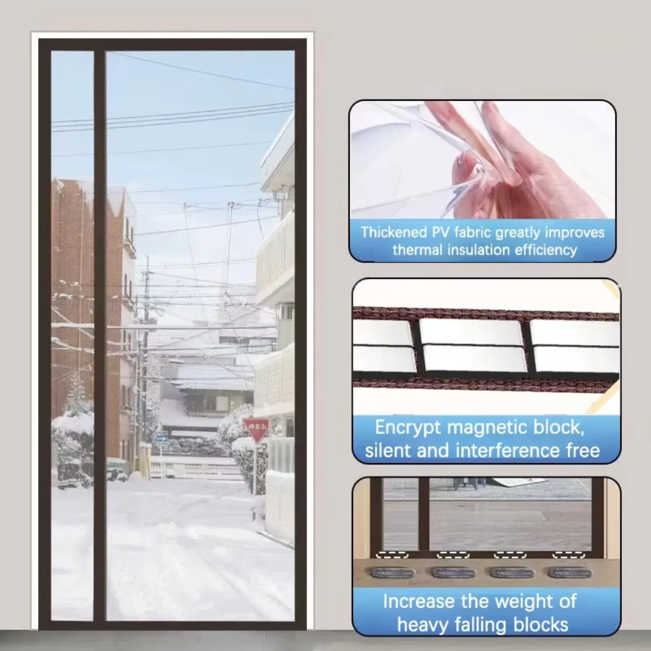 Air Conditioning Door Curtain, Partition Curtain, Windshield Curtain, Transparent Soft Plastic, Warm and Windproof in Winter