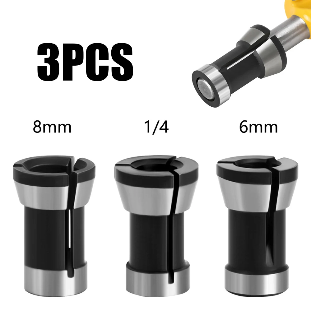 

1 Set High Precision Trimmer Collet Adapter Router Bit Collet Chuck Clamping Adapter for Engraving Trimming Machine