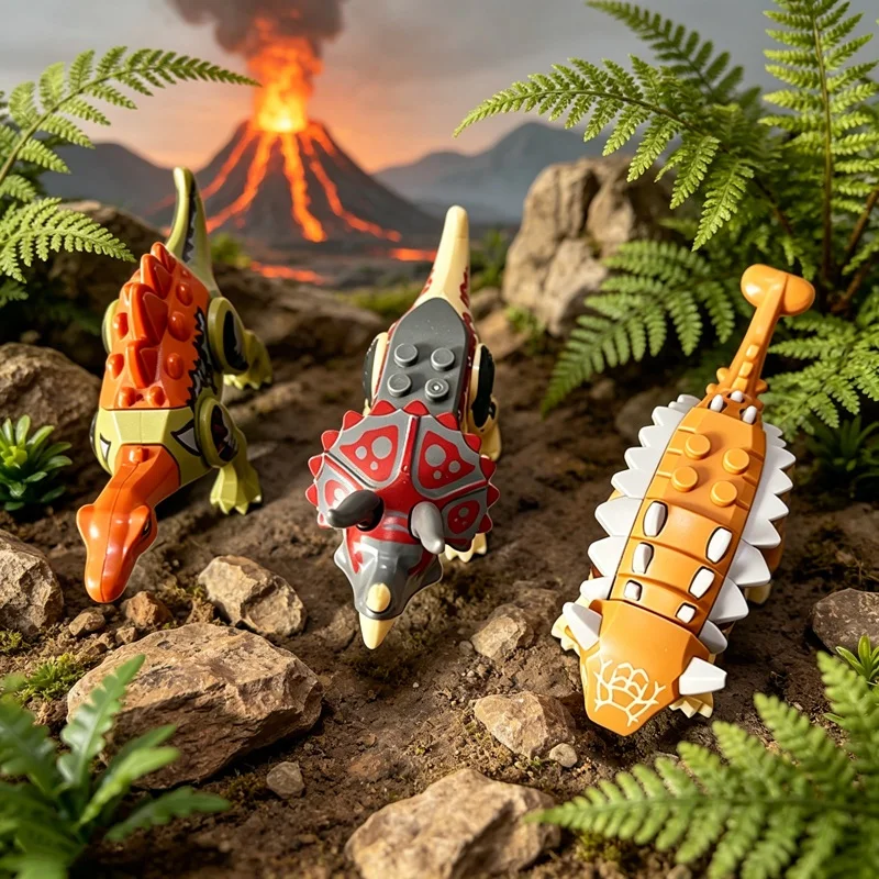 Mini Jurassic Dinosaurs World Building Blocks Dino T-Rex Velociraptor Figures Model Assemble Educational Toys For Children Gifts - view 4