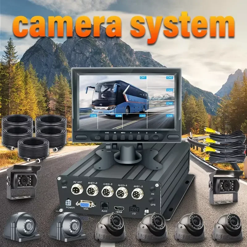 Universal 360 Car Camera Kit Universal Car Play Screen Truck Car Bus Lorry Video Recorder,disk+dual Card Storage OEM Accepted