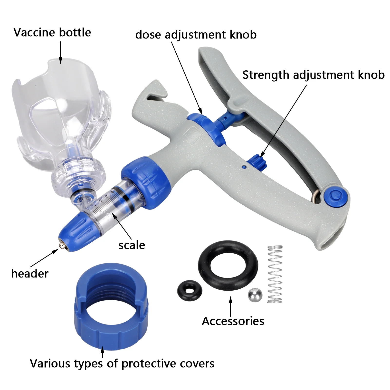 Animal Syringe Livestock Syringe Injector 5ml Continuous Adjustable Accurate Animal Injector for Veterinary Veterinary Injector