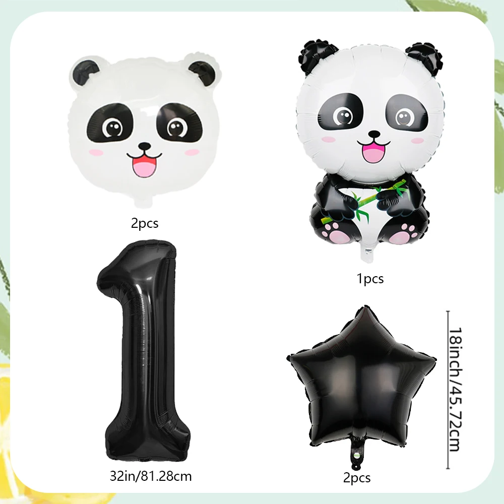 Panda Number Balloon Set for Birthdays Showers Baptisms Anniversaries Weddings - Assorted Colors Party Supplies view 2