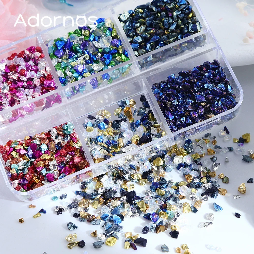 Irregular Glass Crystal Crackle Stone Resin Filling Decoration Metallic Color Crushed Stones DIY Crafts Jewelry Making Supplies