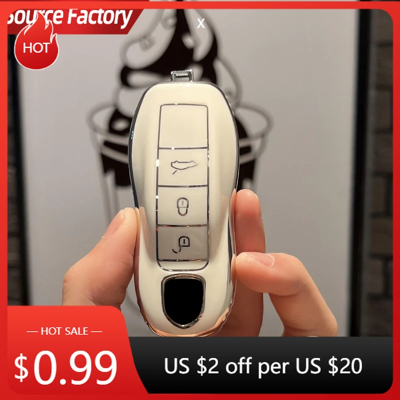 

Автомобильные наклейки, новый чехол для автомобильного ключа из ТПУ, чехол-брелок для Porsche Cayman 911 Panamera Cayenne 718 Macan Boxster Kuvi Protect Ke