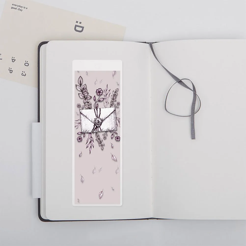 20 Pcs Bookmark Sleeves Clear Transparent with Hole Laminating Pouches Photo Strips Cover for Books Travel Recipe Albums