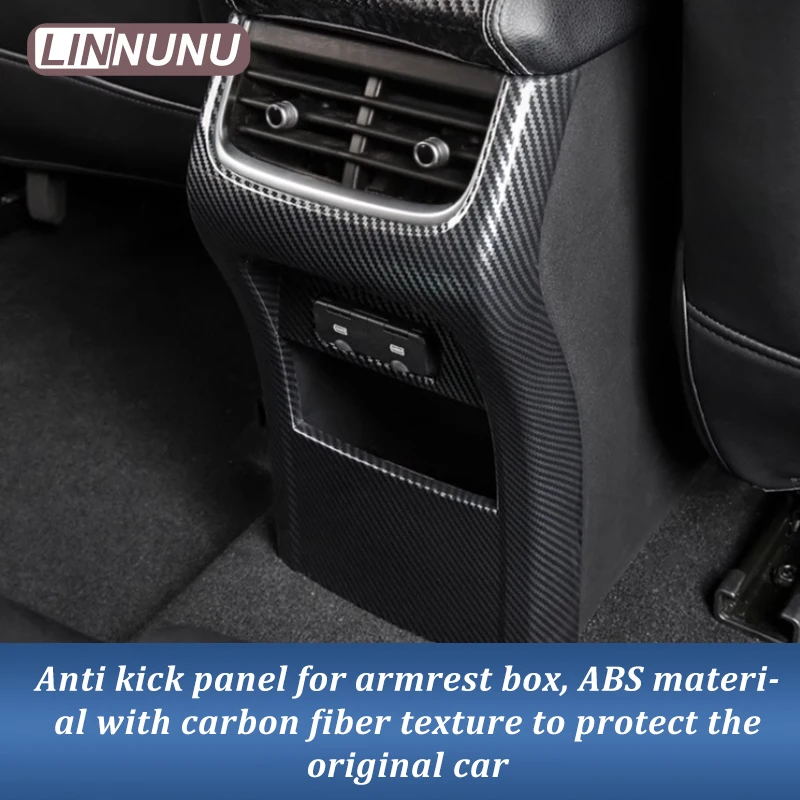 LINNUNU Anti-kick pad cover Armrest box Rear row lower anti kick panel frame fit for Great Wall GWM WEY TANK 300 Accessories