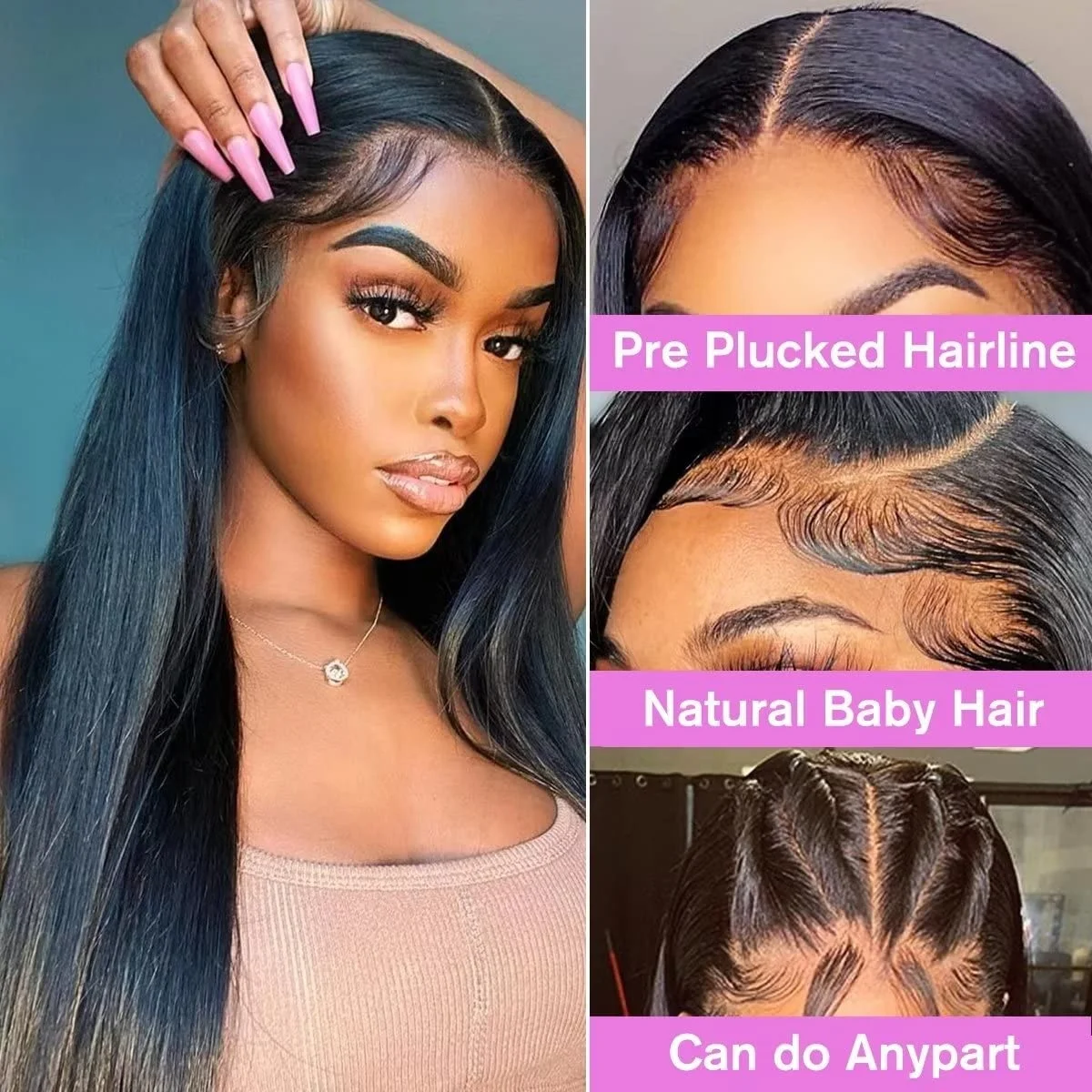 13x4 Straight Hd Lace Frontal Wig 13x6 4x4 Glueless Lace Wigs 360 Lace Front Wig Human Hair Natural Hairline Pre Plucked Wigs