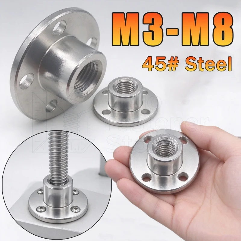 M3 M4 M5 M6 M8 Flange Coupling Nut Rigid Coupling ID 3mm 4mm 5mm 6mm 8mm Is Suitable for The Threaded Shaft of The Motor