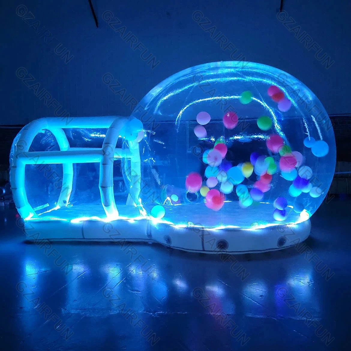 Casa de burbujas inflable con luz LED, tienda de burbujas de PVC comercial personalizada, casa de burbujas que rebota, castillo saltador inflable