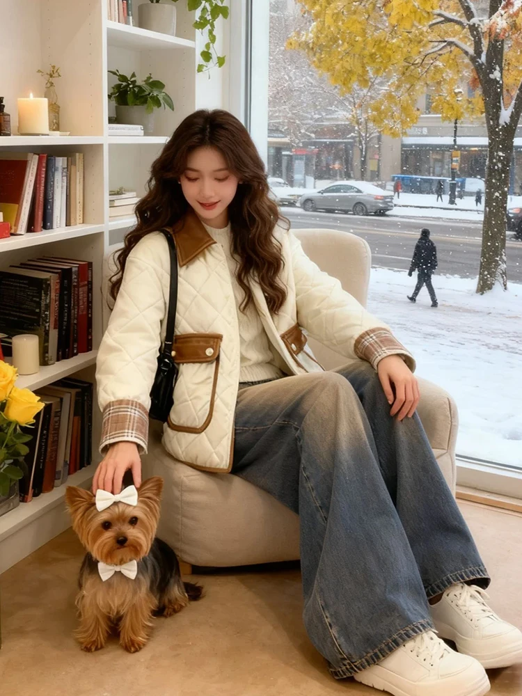 

Осенне-зимний модный комплект: хлопковый вязаный свитер и джинсы с широкими штанинами, повседневная теплая одежда для женщин